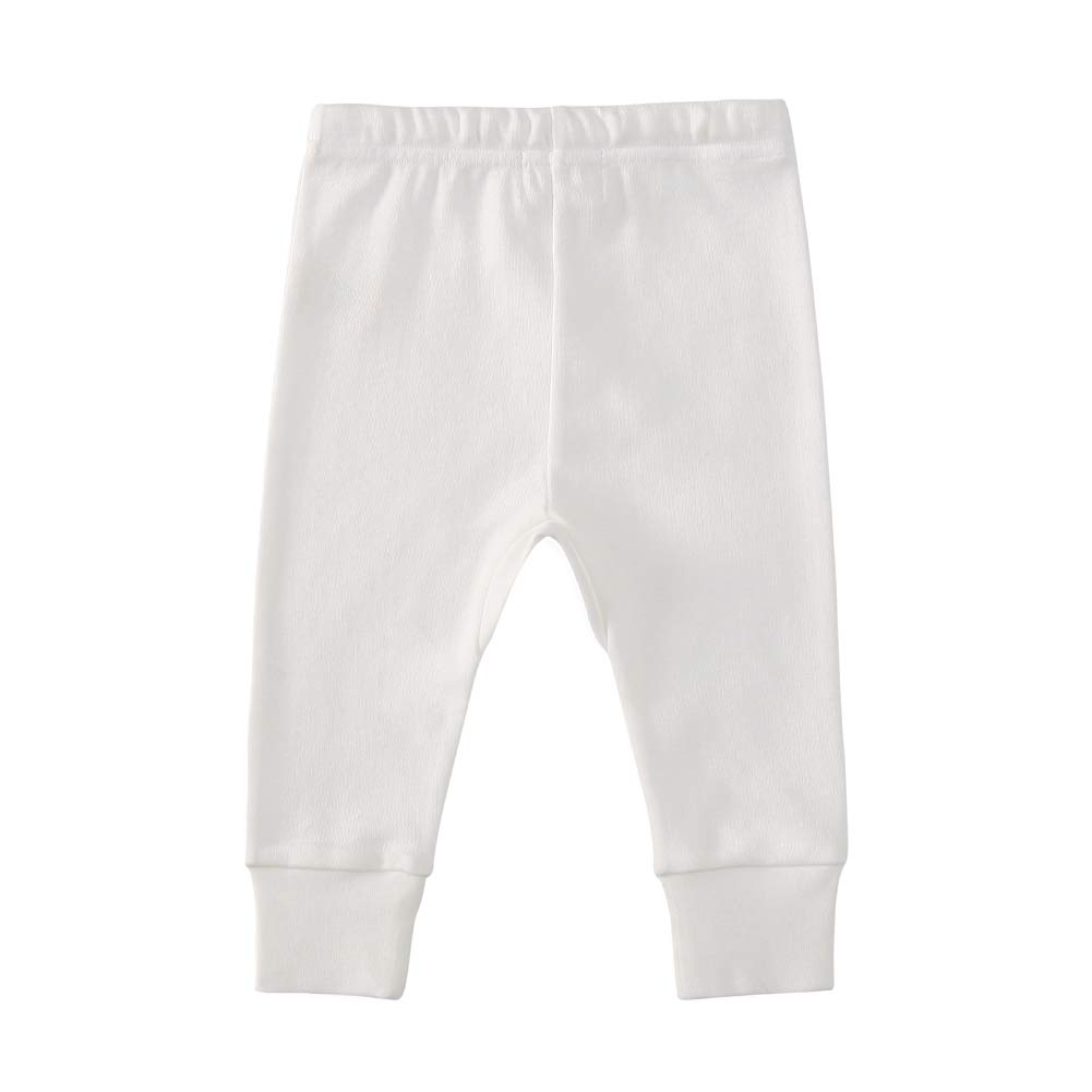 Owlivia Organic Cotton Baby Boy Girl 3-Pack Wiggle Pants Jogging Pants (3pack Off-White, 12-18Months)