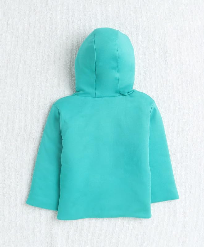 BUMZEE Green & White Baby Boys Full Sleeves Cotton Reversible Padded Jacket Age - 12-18 Months (Peb9958D-grn.wht)