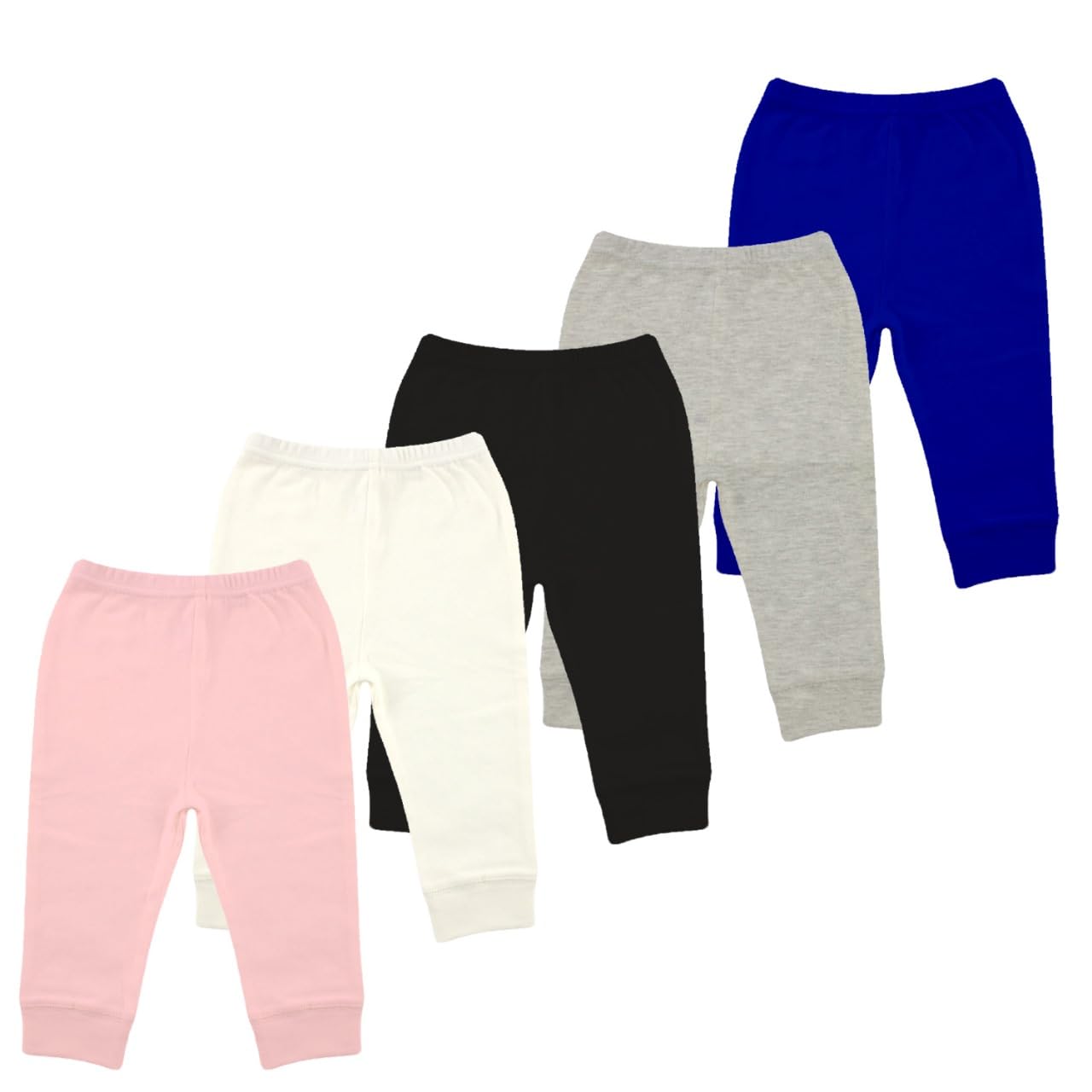 LENAM Baby Cotton Soft Pants/Diaper Fit/Pyjama/Leggings/Trackpants(Pack of 5) (12-18 Months, B.P-Cuff-5)