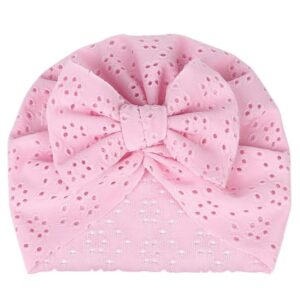 ANNACREATIONS 1 Pc Premium Designer Soft Bow Head Wrap Stretchable Headband Super Elastic Band Hair Accessories for Baby Girls (Pink)