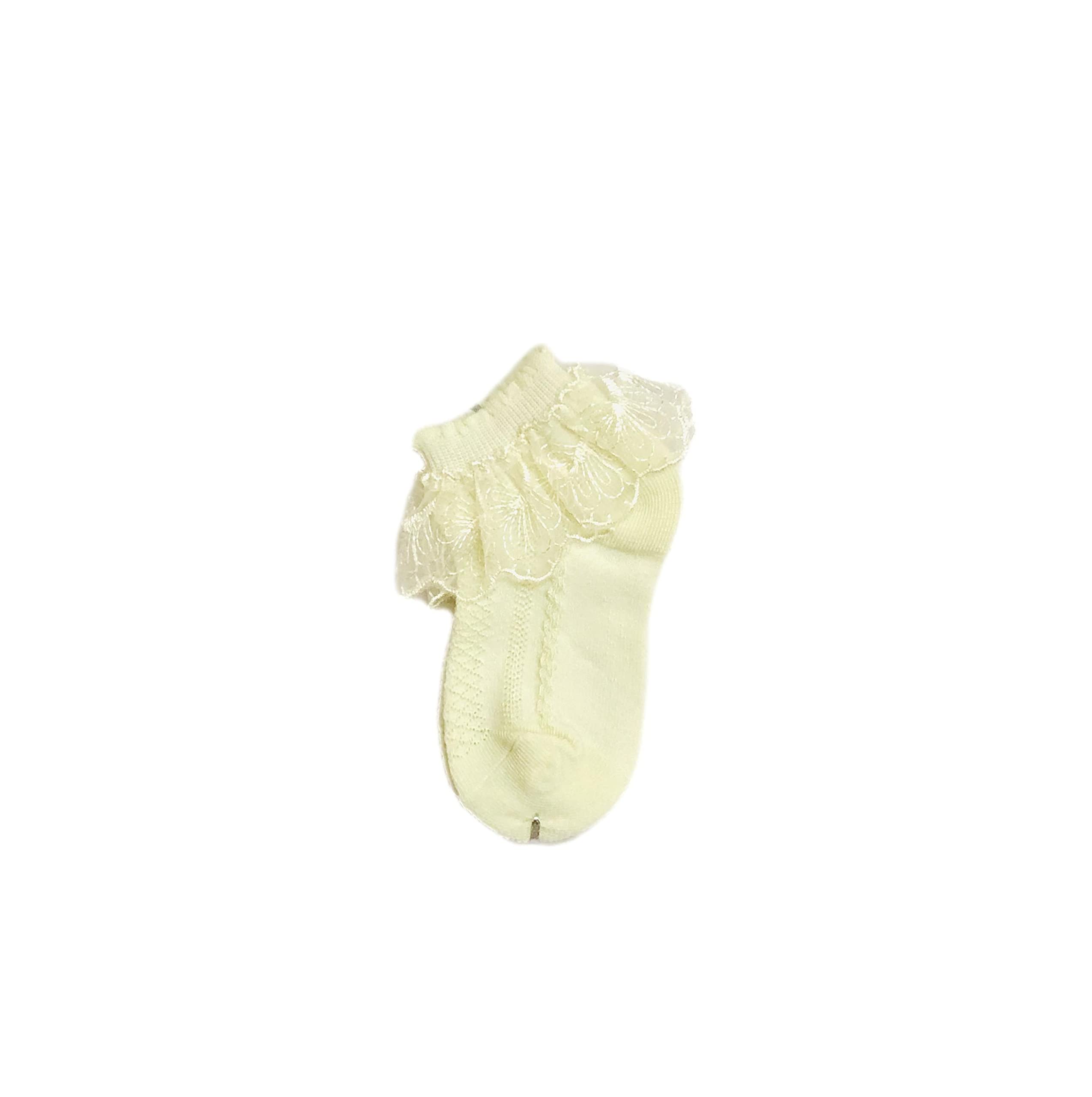 heartbury Baby Girls Cute And Colorful Organic Cotton Frill/Lace Casual Baby Socks For 1-5 Years-4 Pairs,multicolor