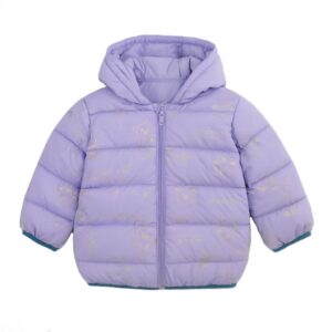 Bold N Elegant Full Sleeve Winter Bomber Standard Length Jacket Hoodie Coat For Infant Toddler Baby Girls (12 Months-24 Months, Purple)