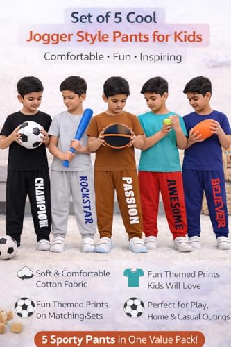 NammaBaby 100% Pure Hoseiry Cotton SOID Unisex Payjama Legging Pants (12-18 Months, Pack of 5)