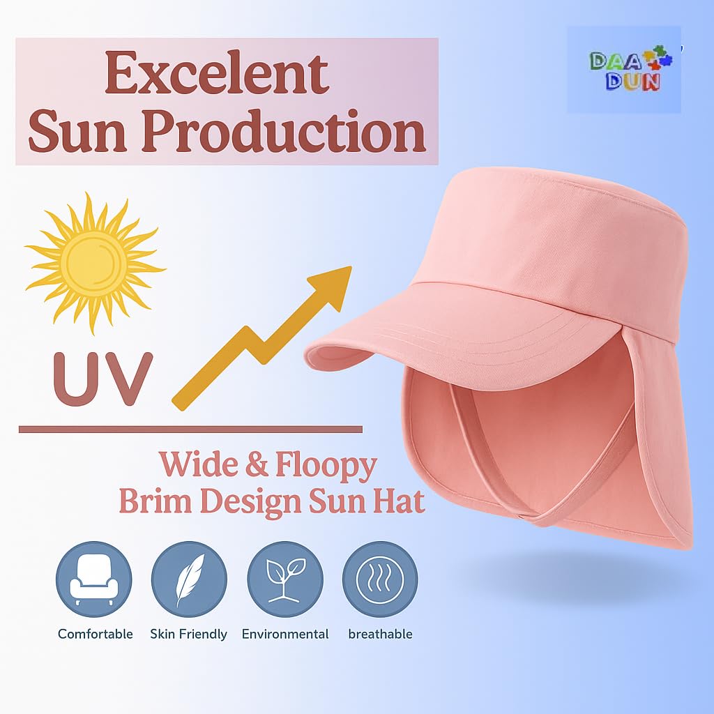 DAADUN Baby Unisex Cotton Bucket hat (12-24 Months, Pink)