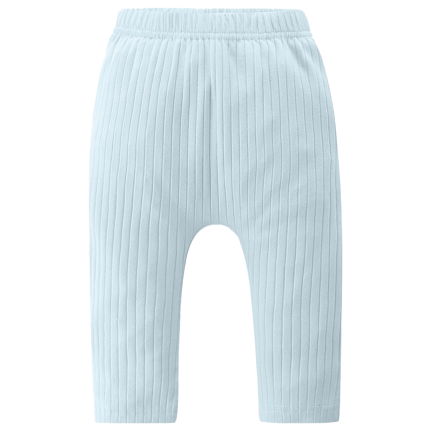 Fullfamous Baby and Toddler Girl's 5 Pack Cotton Ribbed Pull On Pants Leggings 0-4 Years, Black/White/Pink/Yellow/Blue, 12-18 Months