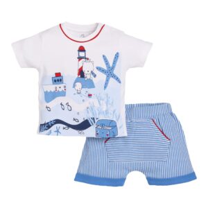 BABY GO 100% Pure Cotton Kids T-Shirt &Shorts for Baby Boys (12-18 Months, ROYAL)