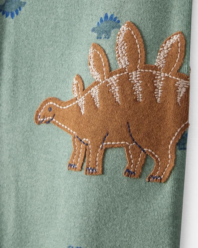 Carter's Baby Boy Dinosaur Print 100% Cotton Long-Sleeve 2-Way Zip 1-Piece Pajamas | 100% Soft One-Piece Sleepsuit