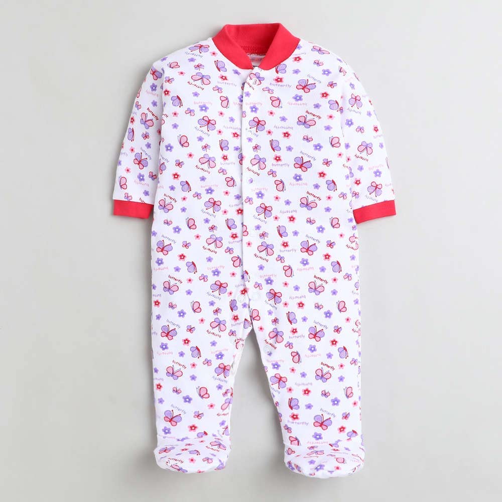 EIO 100% Cotton Baby Rompers Sleepsuits Jumpsuits Night Suits for Newborn Baby Boys & Girls | Soft Infant Bodysuit | Pack of 3 Kids Rompers