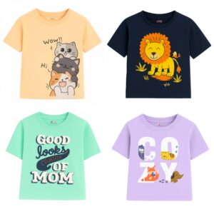 Lush Plush Baby Boys Half Sleeve Cotton T-Shirt | Relaxed Fit | Lightweight, Breathable (12-18 Months) (910)