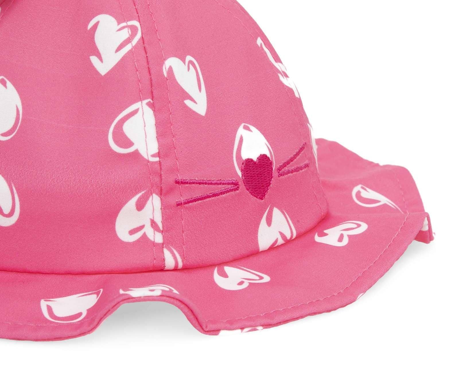 THE DDS STORE Spring Cute Baby Sun Hat Heart Print Baby Boy Girl Bucket Hat Summer Outdoor Kids Children Panama Caps Toddler Beach Caps Beanie (Dark Pink)