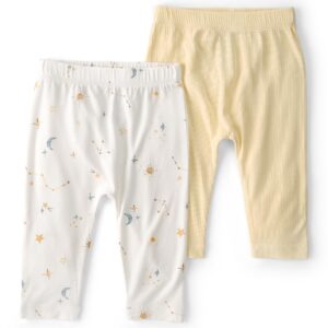 Carter's Baby Boy & Baby Girl 2-Pack PurelySoft Pants | Pull-On Cotton Bottoms | Soft Breathable Fabric | Snug Fit Active Wear for Babies | Everyday Comfort for Unisex Baby