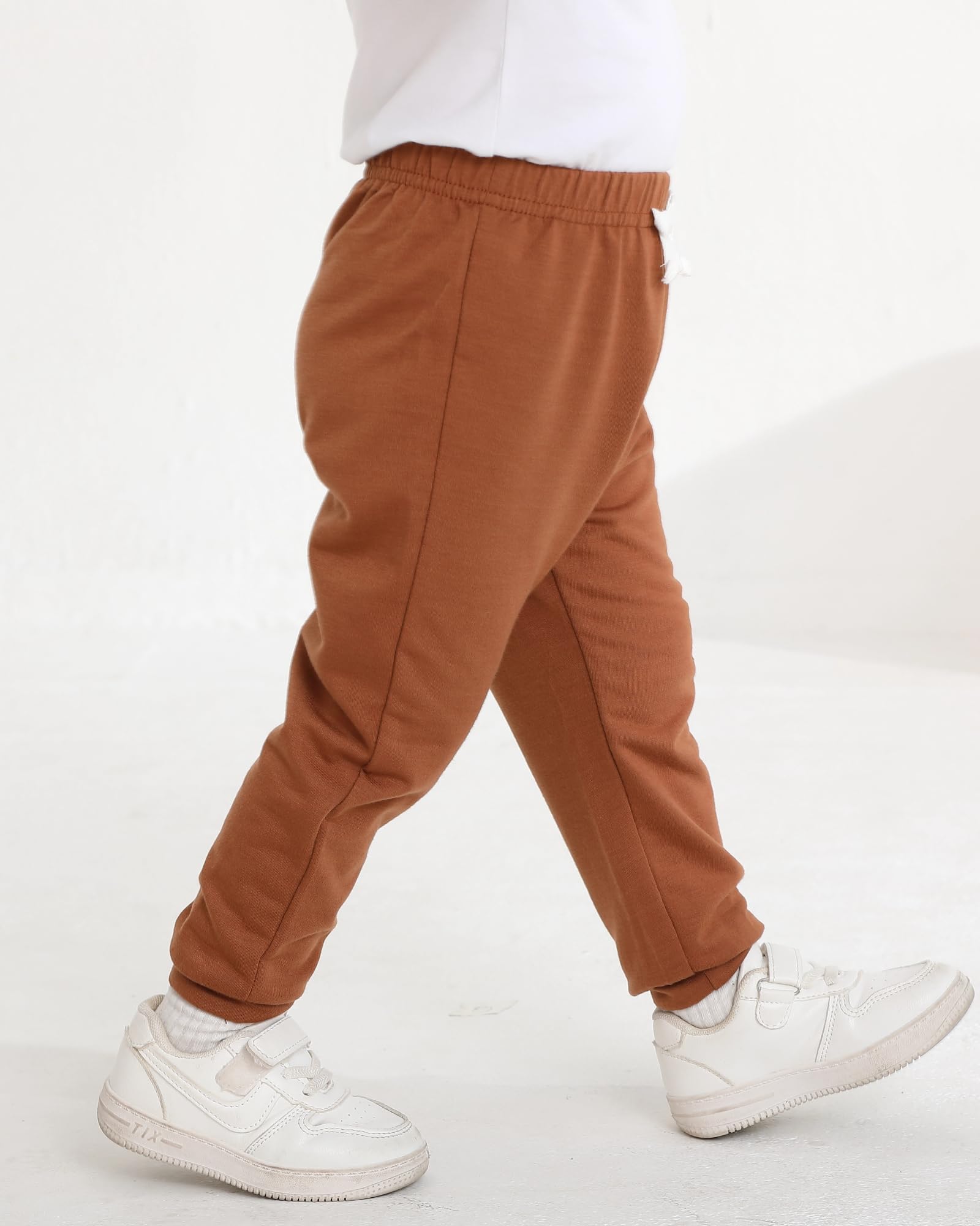 VEGGIEDOT Baby Boy Pants 3 6 9 12 24 Months Toddler Boy Sweatpants Newborn Baby Sweatpants 2T 3T 3 Pack Infant Boys Pants, Black Brown Dinosaur, 18-24 Months