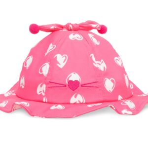 THE DDS STORE Spring Cute Baby Sun Hat Heart Print Baby Boy Girl Bucket Hat Summer Outdoor Kids Children Panama Caps Toddler Beach Caps Beanie (Dark Pink)