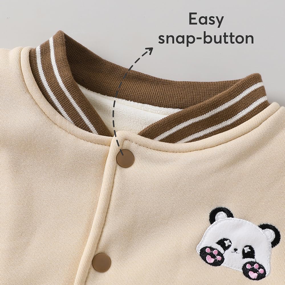 Hopscotch Boys Brown Full Sleeves Panda Embroidered Jacket For Age (18-24 Months)