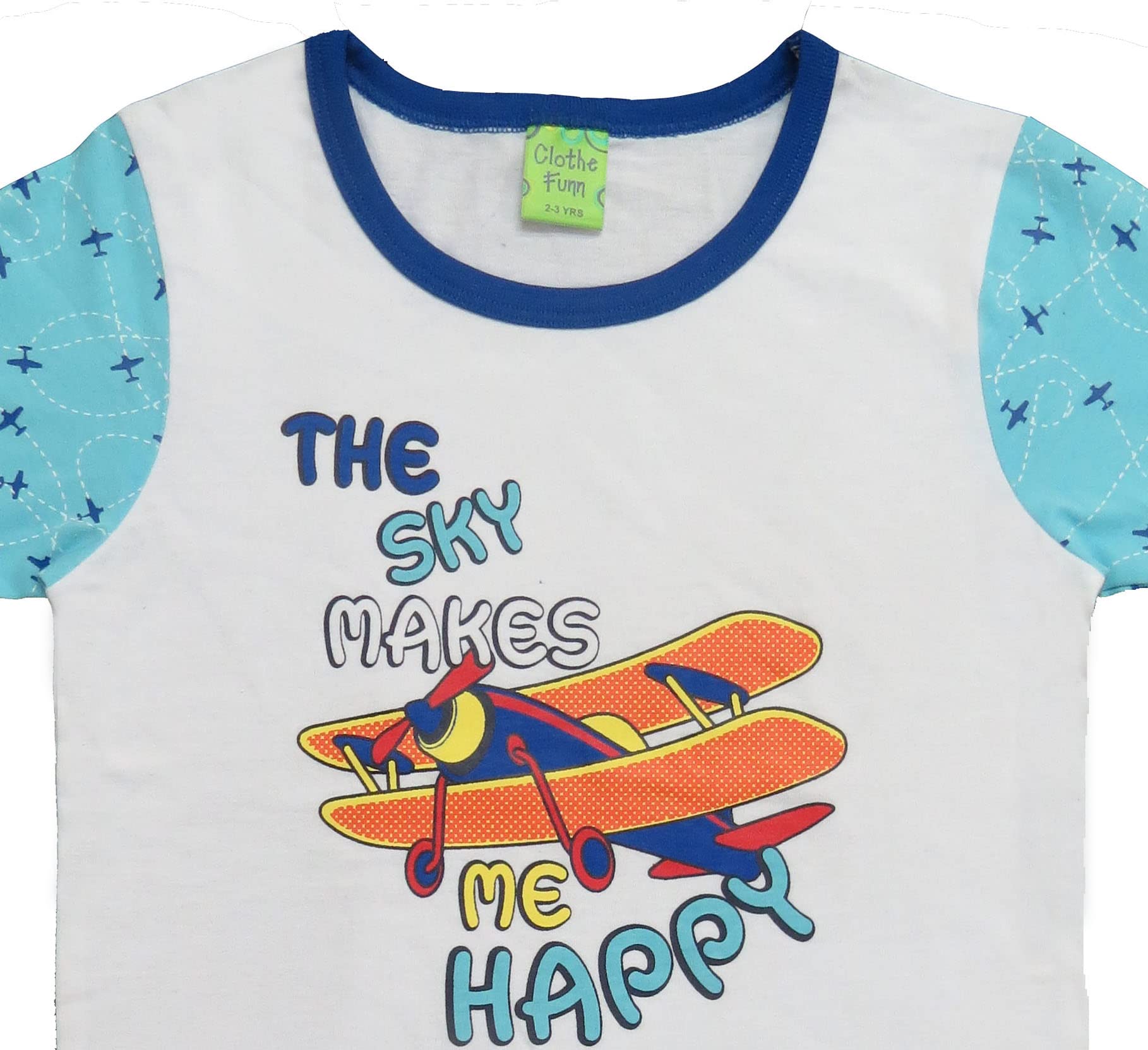 Clothe Funn Baby Boys Nightwear Set, Co-Ord Set (12-18 Months, White)