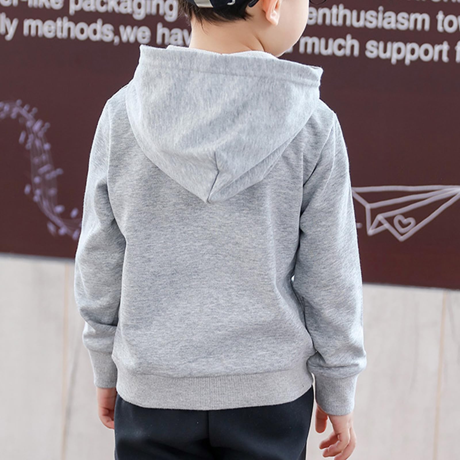 RUIBETYHUA Baby Kids Boy Girl Solid Casual Pocket Hoodie Sweatershirt Long Sleeve Pullover Tops 1-6T, Grey, 18-24 Months