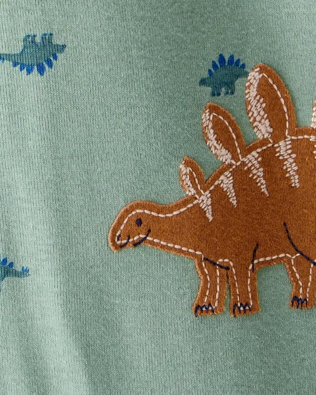 Carter's Baby Boy Dinosaur Print 100% Cotton Long-Sleeve 2-Way Zip 1-Piece Pajamas | 100% Soft One-Piece Sleepsuit