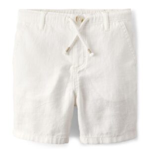 Gymboree Boys and Toddler Linen Chino Shorts, Simply White, 12-18 Months
