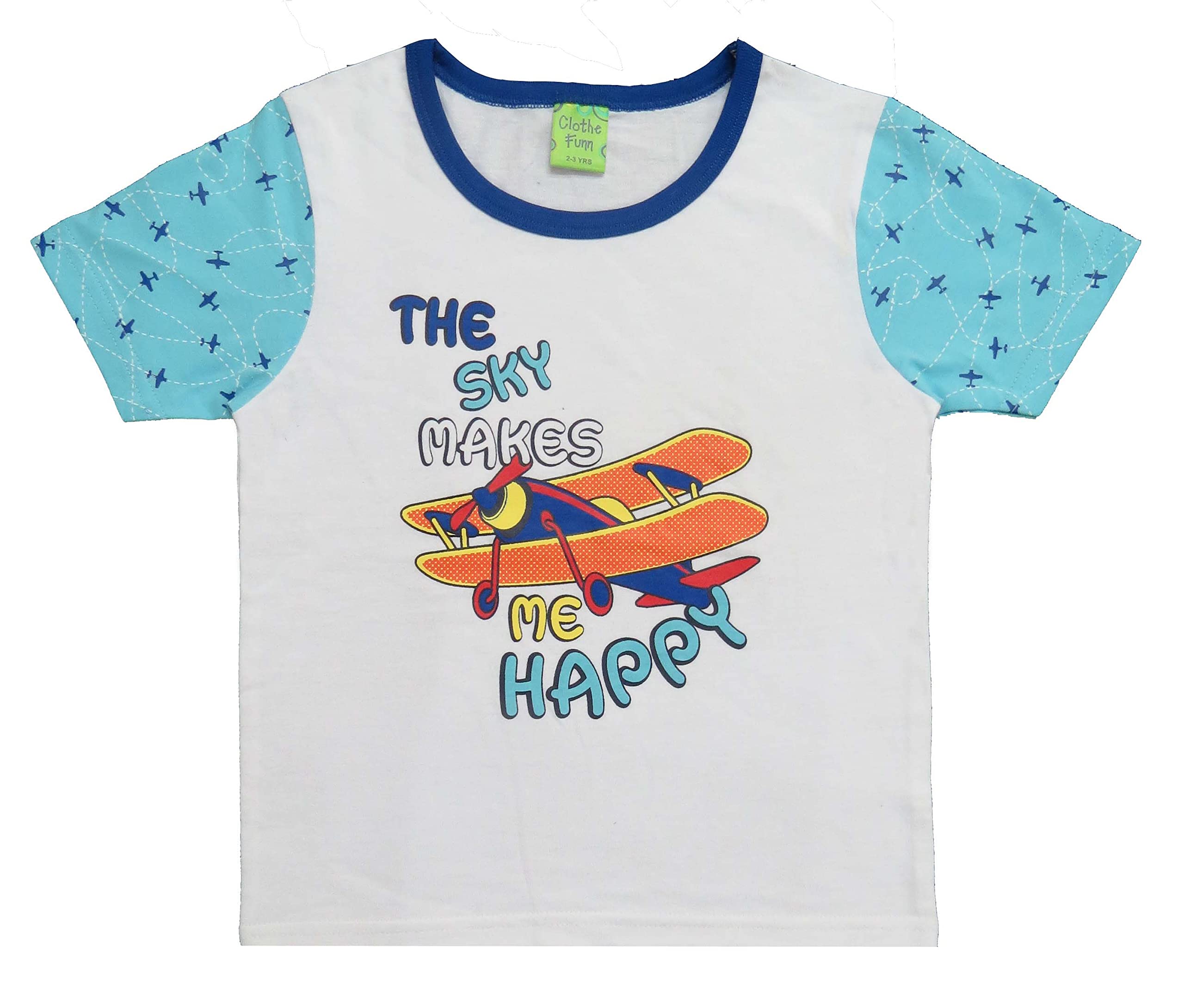 Clothe Funn Baby Boys Nightwear Set, Co-Ord Set (12-18 Months, White)