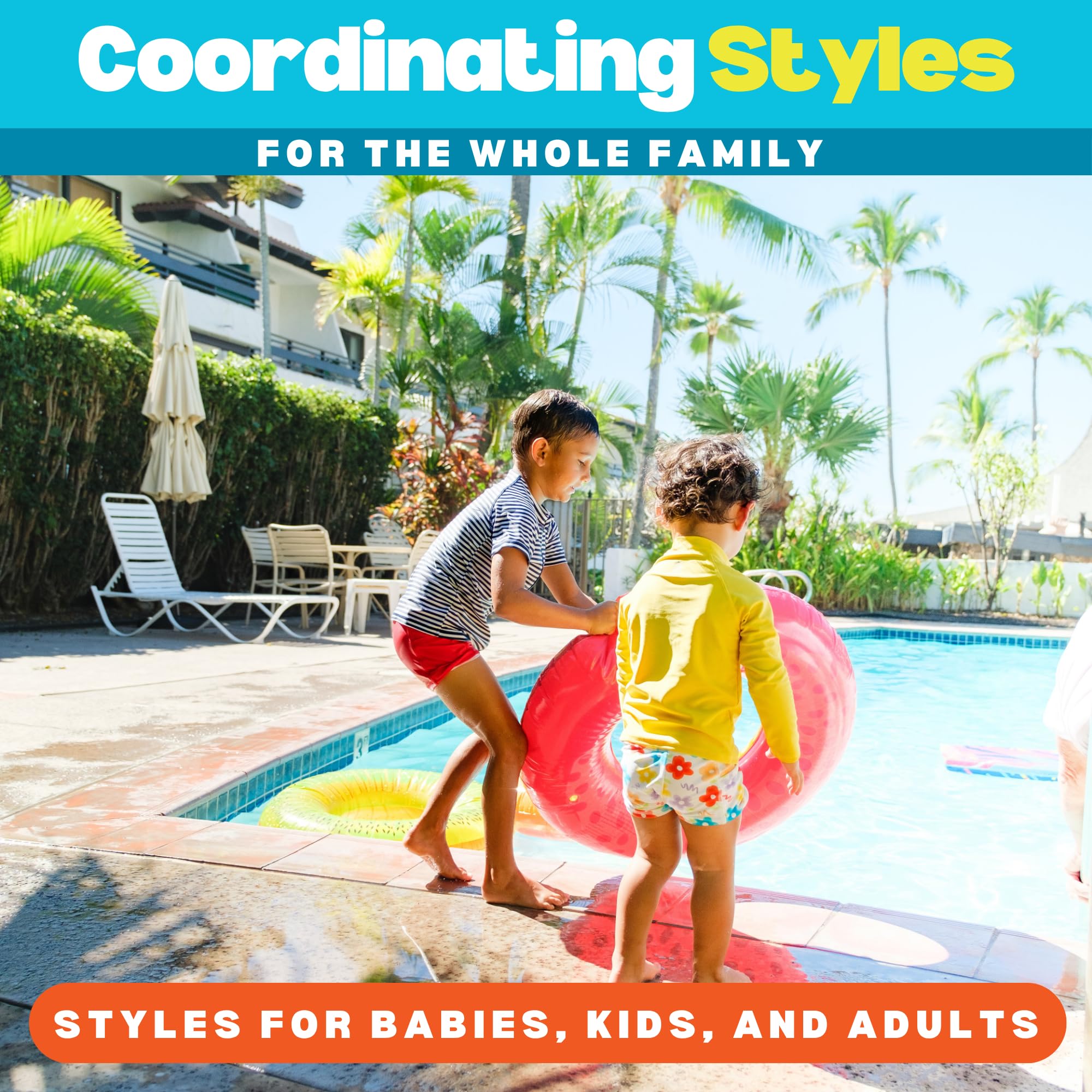 SwimZip Shorties - UPF 50+ Swim Shorts - Baby, Toddler, and Kids - Boys' or Girls, Red, 12-18 Months