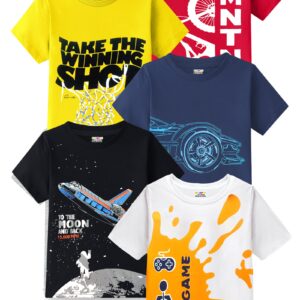 Kuchipoo Boys Regular Fit Half Sleeves Cotton T-Shirts (KUC-TSHRT-466, 12-18 Months, Multi-Colored)