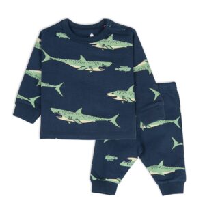 ARIEL Cotton Fleece Clothing Sets For Boys & Girls - Unisex Winter Clothing Sets Full Sleeve T-Shirt & Pant (Multicolor), Printed, 18-24 Months