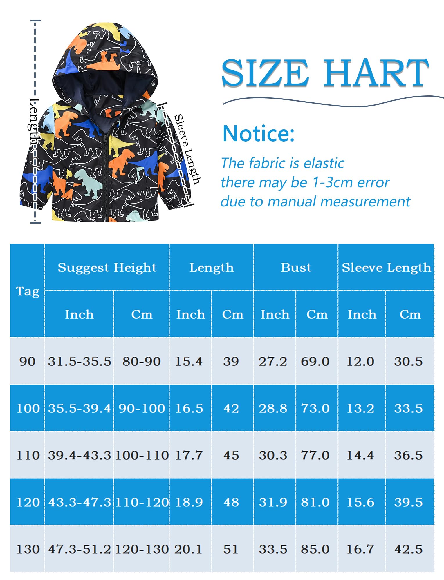 Happy Cherry Toddler Baby Casual Cartoon Prints Windbreaker Hoodie Coat Lightweight Casual Jacket 1-5T, Dinosaur 2, 12-18 Months