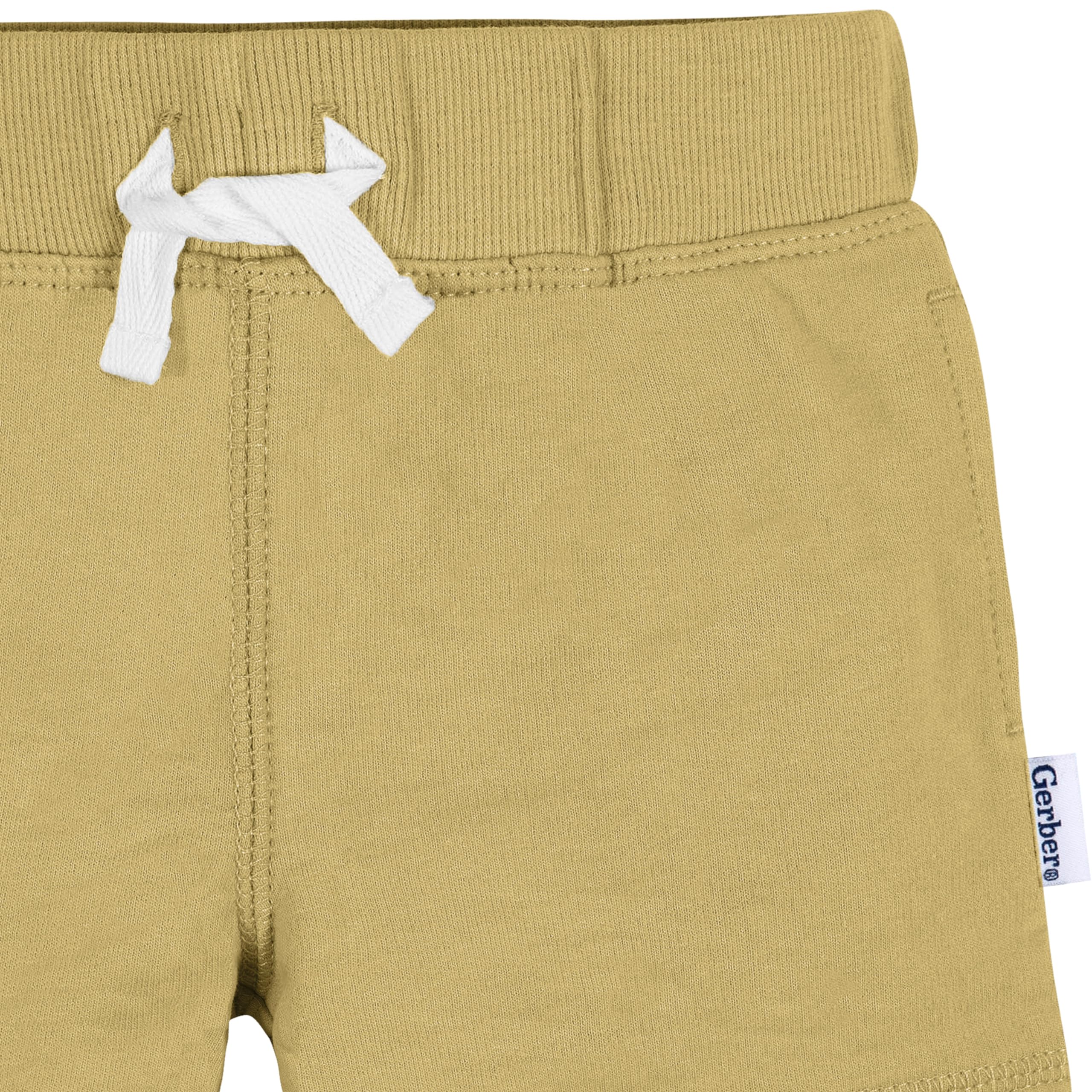 Gerber Baby Boys' Toddler 3-Pack Pull-on Knit Shorts, Neutrals, 12 Months