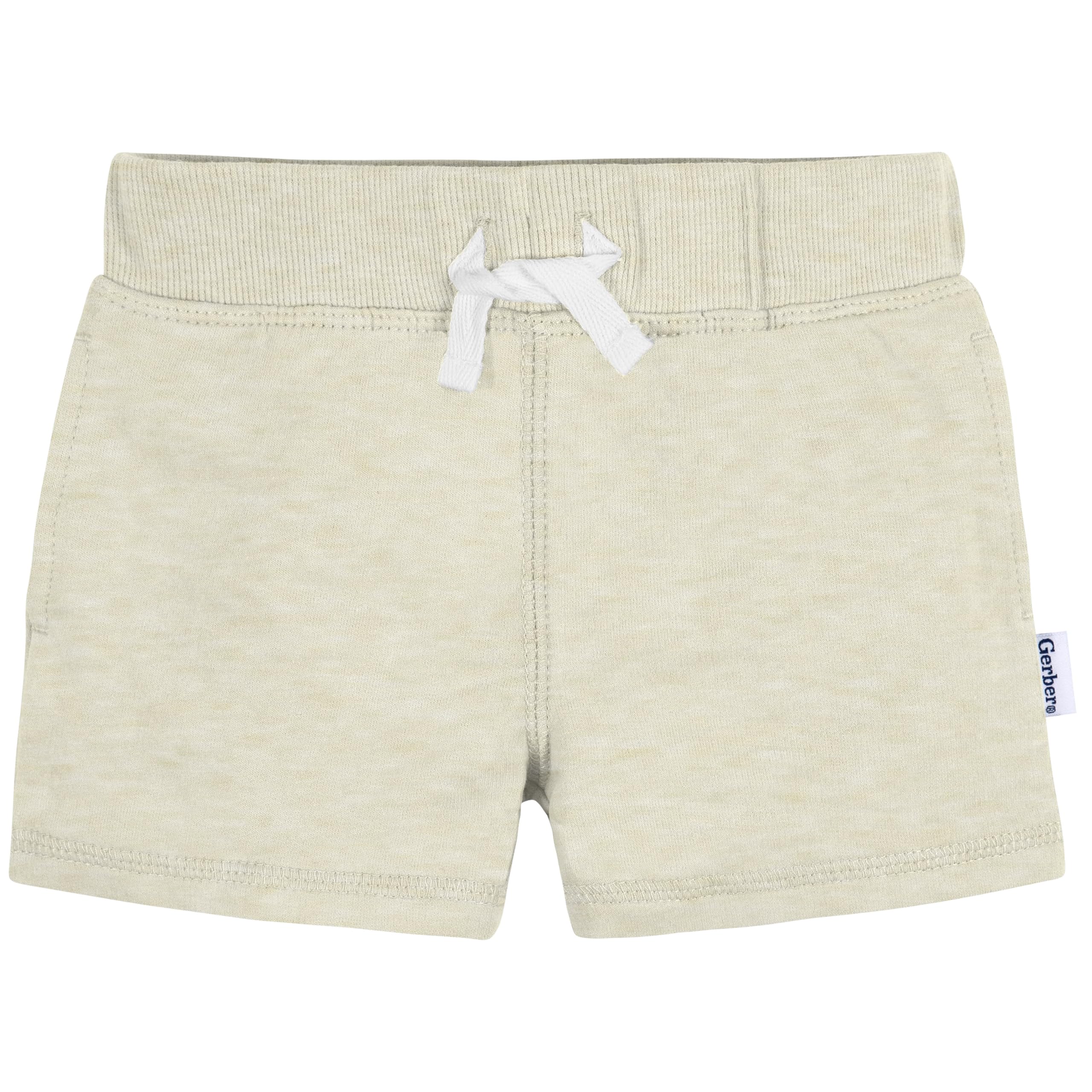 Gerber Baby Boys' Toddler 3-Pack Pull-on Knit Shorts, Neutrals, 12 Months