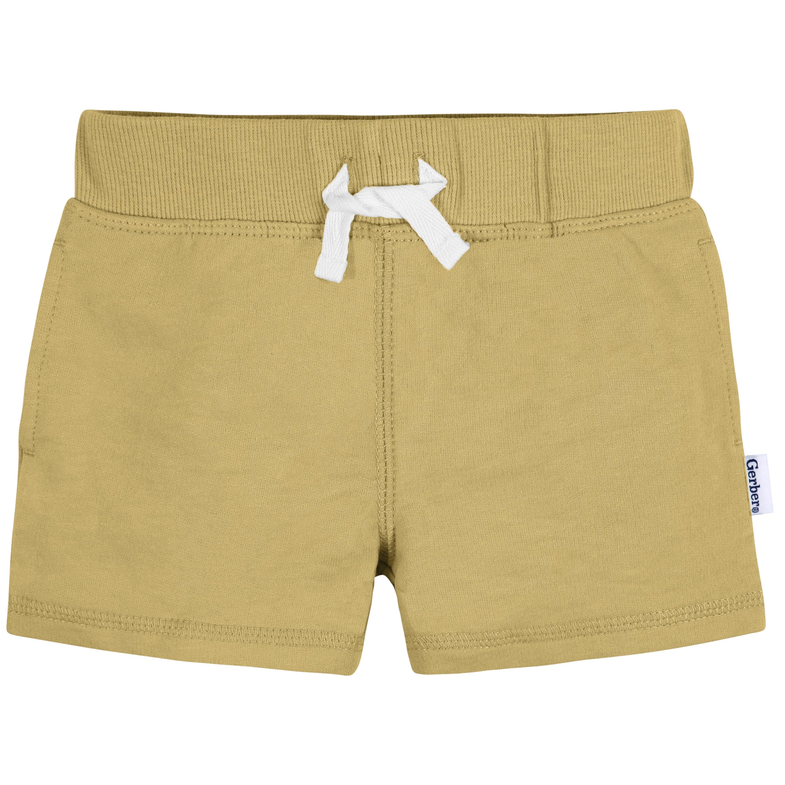 Gerber Baby Boys' Toddler 3-Pack Pull-on Knit Shorts, Neutrals, 12 Months