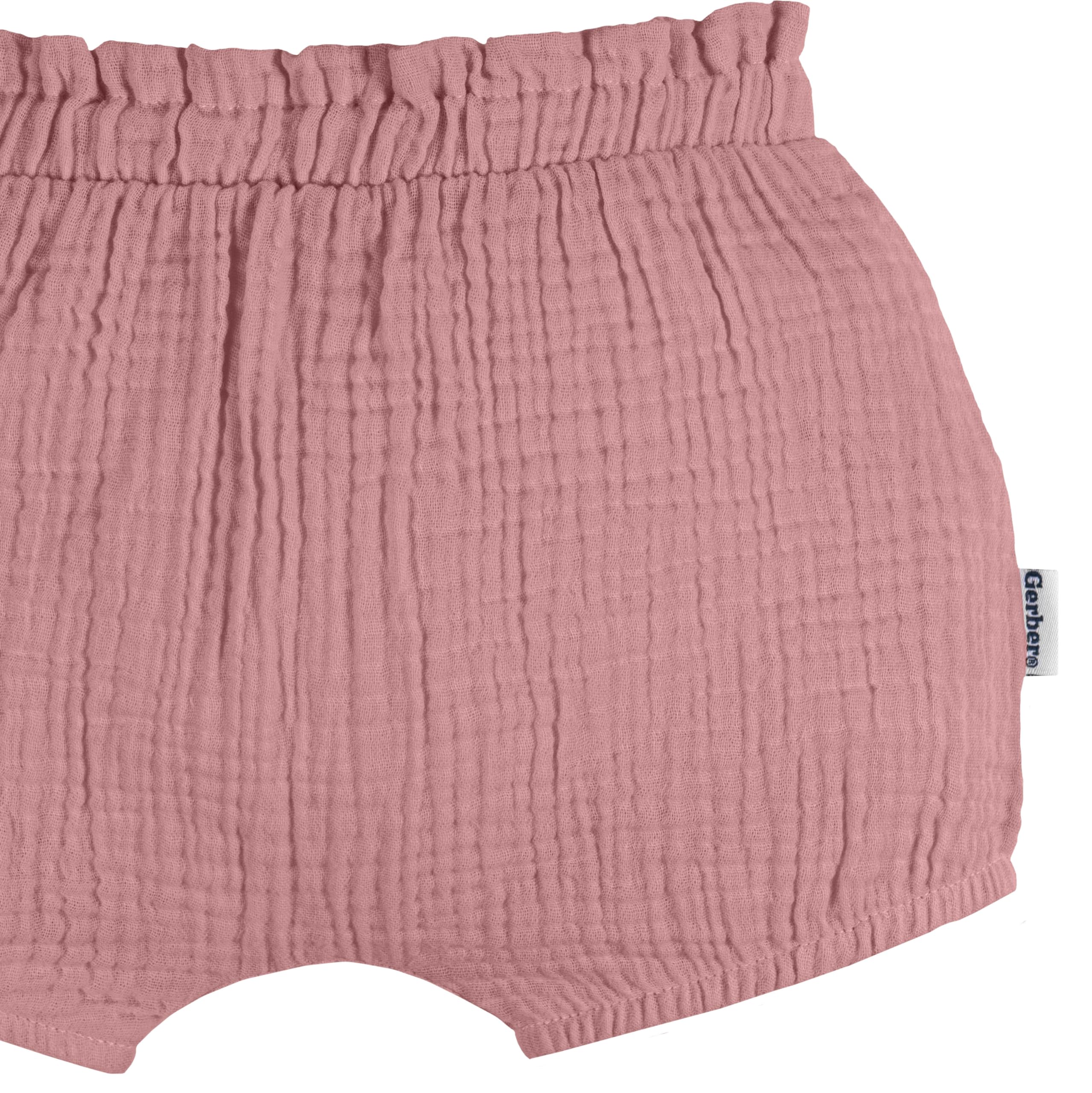 Gerber Baby Girls' 3-Pack Bubble Shorts, Black/Dot/Pink, 18 Months