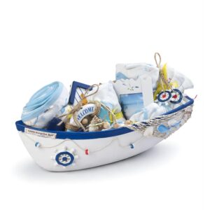 Little Surprise Box, 23 pcs Nautical Big Wooden Boat, Gift hamper for a newborn baby, Giftset for a baby, 0-12 months